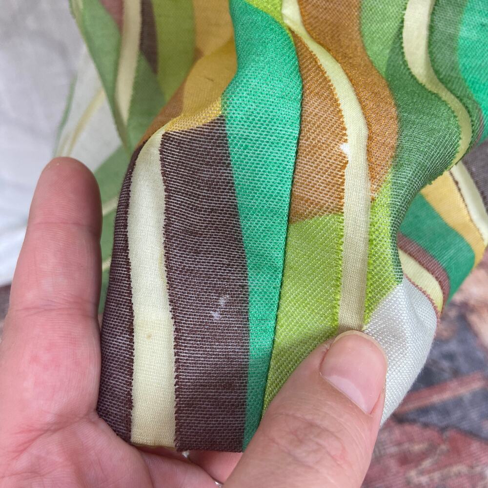 Kay Unger Cocktail Dress Size 8 Green‎ Brown Abstract Linen Blend Semi Formal - Picture 7 of 15